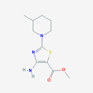 molecular formula C11H17N3O2S B11451885 Methyl 4-amino-2-(3-methylpiperidin-1-yl)-1,3-thiazole-5-carboxylate 