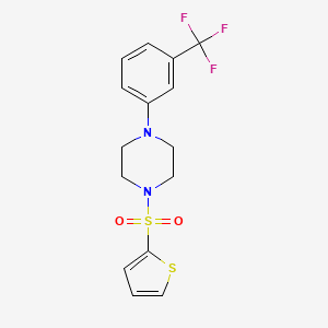 molecular formula C15H15F3N2O2S2 B11451886 1-(Thien-2-ylsulfonyl)-4-[3-(trifluoromethyl)phenyl]piperazine 
