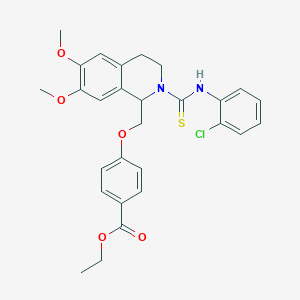 molecular formula C28H29ClN2O5S B11451930 Ethyl 4-({2-[(2-chlorophenyl)carbamothioyl]-6,7-dimethoxy-1,2,3,4-tetrahydroisoquinolin-1-YL}methoxy)benzoate 