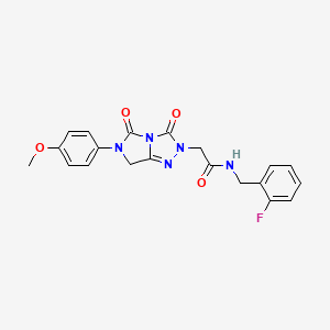 molecular formula C20H18FN5O4 B11452037 N-(2-fluorobenzyl)-2-[6-(4-methoxyphenyl)-3,5-dioxo-6,7-dihydro-3H-imidazo[5,1-c][1,2,4]triazol-2(5H)-yl]acetamide 