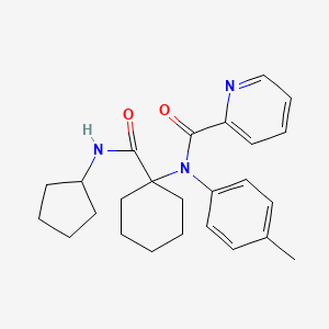 molecular formula C25H31N3O2 B11452058 N-[1-(cyclopentylcarbamoyl)cyclohexyl]-N-(4-methylphenyl)pyridine-2-carboxamide 