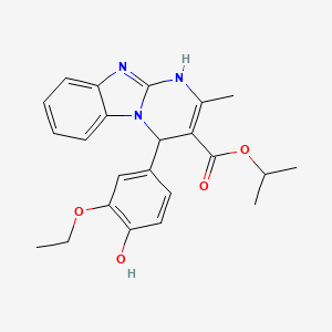 molecular formula C23H25N3O4 B11452105 Propan-2-yl 4-(3-ethoxy-4-hydroxyphenyl)-2-methyl-1,4-dihydropyrimido[1,2-a]benzimidazole-3-carboxylate 