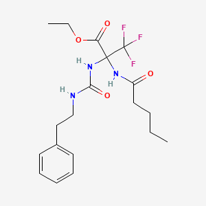 molecular formula C19H26F3N3O4 B11452225 ethyl 3,3,3-trifluoro-2-(pentanoylamino)-N-[(2-phenylethyl)carbamoyl]alaninate 