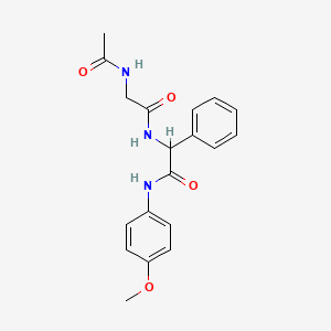 molecular formula C19H21N3O4 B11452231 N~2~-acetyl-N-{2-[(4-methoxyphenyl)amino]-2-oxo-1-phenylethyl}glycinamide 