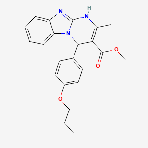 molecular formula C22H23N3O3 B11452277 Methyl 2-methyl-4-(4-propoxyphenyl)-1,4-dihydropyrimido[1,2-a]benzimidazole-3-carboxylate 