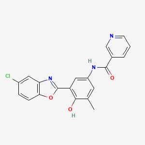 molecular formula C20H14ClN3O3 B11452303 N-[3-(5-chloro-1,3-benzoxazol-2-yl)-4-hydroxy-5-methylphenyl]pyridine-3-carboxamide 