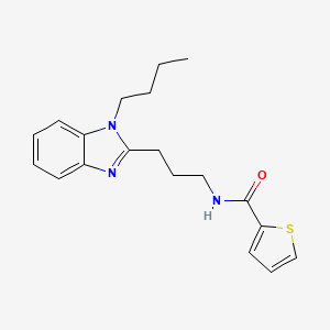 molecular formula C19H23N3OS B11452376 N-[3-(1-butyl-1H-benzimidazol-2-yl)propyl]thiophene-2-carboxamide 