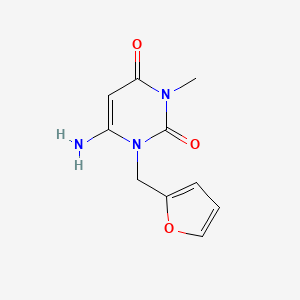 molecular formula C₁₀H₁₁N₃O₃ B1145239 6-Amino-1-(furan-2-ylmethyl)-3-methylpyrimidine-2,4-dione CAS No. 82593-39-3