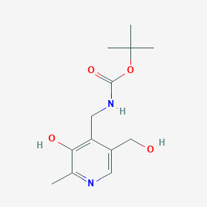 molecular formula C₁₃H₂₀N₂O₄ B1145242 tert-Butyl ((3-hydroxy-5-(hydroxymethyl)-2-methylpyridin-4-yl)methyl)carbamate CAS No. 210034-86-9