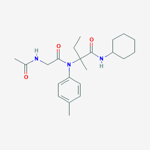 molecular formula C22H33N3O3 B11452472 N-acetylglycyl-N-cyclohexyl-N~2~-(4-methylphenyl)isovalinamide 
