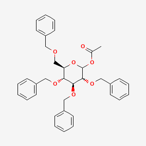 molecular formula C₃₆H₃₈O₇ B1145249 1-O-acetyl-2,3,4,6-tetra-O-benzyl-D-glucopyranose CAS No. 80300-30-7