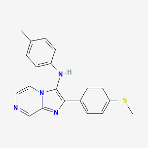 molecular formula C20H18N4S B11452527 N-(4-methylphenyl)-2-[4-(methylsulfanyl)phenyl]imidazo[1,2-a]pyrazin-3-amine 