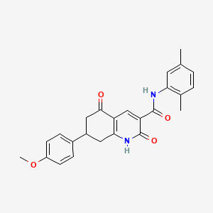 molecular formula C25H24N2O4 B11452571 N-(2,5-dimethylphenyl)-7-(4-methoxyphenyl)-2,5-dioxo-1,2,5,6,7,8-hexahydroquinoline-3-carboxamide 