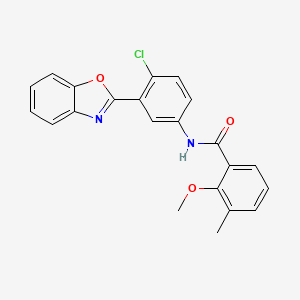 molecular formula C22H17ClN2O3 B11452612 N-[3-(1,3-benzoxazol-2-yl)-4-chlorophenyl]-2-methoxy-3-methylbenzamide 