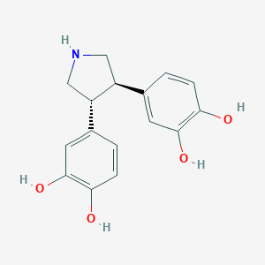 molecular formula C16H17NO4 B114527 4-[4-(3,4-Dihydroxyphenyl)pyrrolidin-3-yl]benzene-1,2-diol CAS No. 150009-16-8