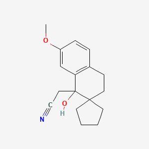 B1145274 2-(1'-Hydroxy-7'-methoxy-3',4'-dihydro-1'H-spiro[cyclopentane-1,2'-naphthalen]-1'-yl)acetonitrile CAS No. 51491-09-9