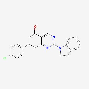 molecular formula C22H18ClN3O B11452748 7-(4-chlorophenyl)-2-(2,3-dihydro-1H-indol-1-yl)-7,8-dihydroquinazolin-5(6H)-one 