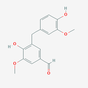 molecular formula C₁₆H₁₆O₅ B1145288 4-Hydroxy-3-(4-hydroxy-3-methoxybenzyl)-5-methoxybenzaldehyde CAS No. 202582-64-7