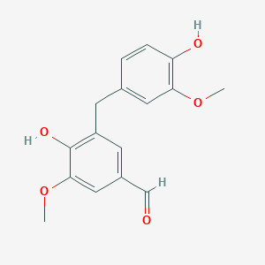 molecular formula C₁₆H₁₆O₅ B1145288 3-(3-Methoxy-4-hydroxybenzyl)-4-hydroxy-5-methoxybenzaldehyde CAS No. 202582-64-7