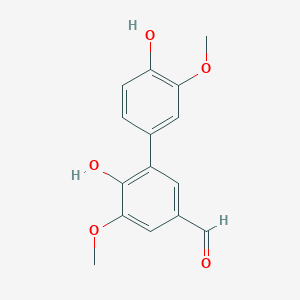 molecular formula C₁₅H₁₄O₅ B1145289 2,4'-Dihydroxy-3,3'-dimethoxybiphenyl-5-carbaldehyde CAS No. 1141892-37-6