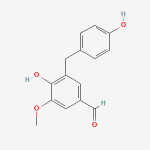 molecular formula C₁₅H₁₄O₄ B1145291 3-(4-Hydroxybenzyl)-4-hydroxy-5-methoxybenzaldehyde CAS No. 1141892-38-7