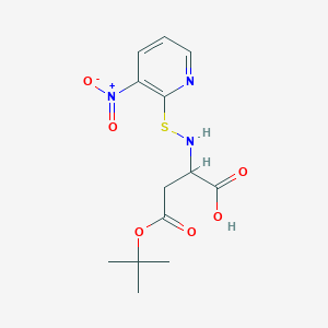 molecular formula C13H17N3O6S B011453 N-(3-Nitro-2-pyridinesulfenyl)-L-aspartic acid beta-t-butyl ester CAS No. 108312-24-9