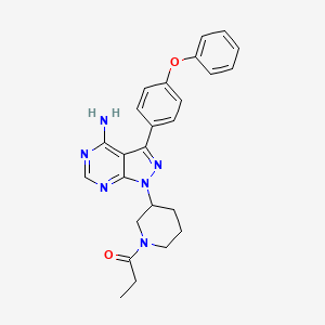 molecular formula C₂₅H₂₆N₆O₂ B1145320 1-Propanone, 1-[(3R)-3-[4-amino-3-(4-phenoxyphenyl)-1H-pyrazolo[3,4-d]pyrimidin-1-yl]-1-piperidinyl]- CAS No. 1839099-22-7