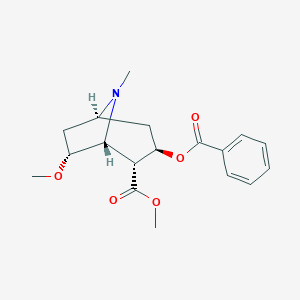 molecular formula C18H23NO5 B114534 Methyl 3-benzoyloxy-7-methoxy-8-methyl-8-azabicyclo(3.2.1)octane-2-carboxylate CAS No. 152231-27-1