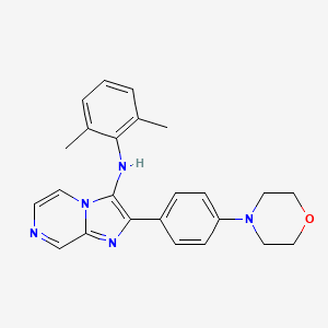molecular formula C24H25N5O B11453439 N-(2,6-dimethylphenyl)-2-[4-(morpholin-4-yl)phenyl]imidazo[1,2-a]pyrazin-3-amine 