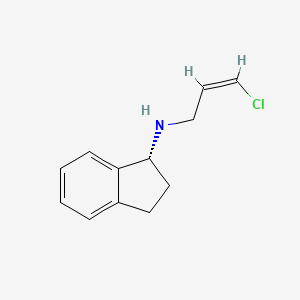molecular formula C₁₂H₁₄ClN B1145344 N-Despropargyl N-(1-Chloroprop-1-ene) Rasagiline CAS No. 1175018-74-2