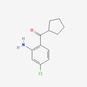 molecular formula C₁₂H₁₄ClNO B1145350 (2-Amino-4-chlorophenyl)cyclopentylmethanone CAS No. 959137-40-7
