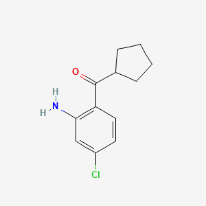 molecular formula C₁₂H₁₄ClNO B1145350 (2-Amino-4-chlorophenyl)(cyclopentyl)methanone CAS No. 959137-40-7