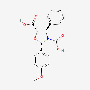 molecular formula C₂₂H₂₅NO₆ B1145364 (2S,4R,5S)-2-(4-Methoxyphenyl)-4-phenyl-3,5-Oxazolidinedicarboxylic Acid CAS No. 870133-54-3