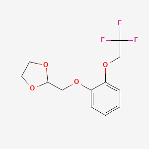 molecular formula C₁₂H₁₃F₃O₄ B1145376 2-((2-(2,2,2-Trifluoroethoxy)phenoxy)methyl)-1,3-dioxolane CAS No. 1269801-74-2