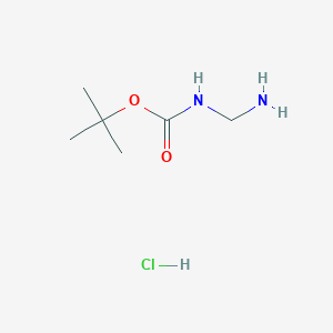 molecular formula C6H15ClN2O2 B1145378 Tert-butyl (aminomethyl)carbamate hydrochloride CAS No. 73017-98-8