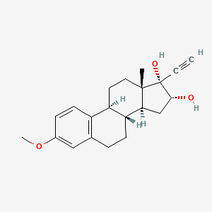molecular formula C₂₁H₂₆O₃ B1145381 3-Methoxy-19-Norpregna-1,3,5(10)-trien-20-yne-16alpha,17-diol CAS No. 7055-72-3