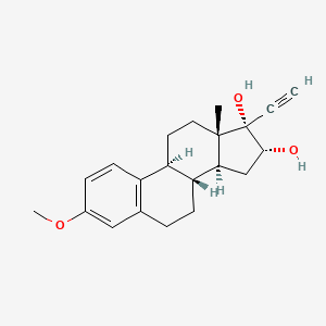 molecular formula C₂₁H₂₆O₃ B1145381 3-Methoxy-19-nor-17|A-pregna-1,3,5(10)-trien-20-yne-16|A,17-diol CAS No. 7055-72-3