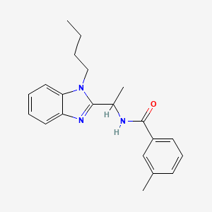 molecular formula C21H25N3O B11454041 N-[1-(1-butyl-1H-benzimidazol-2-yl)ethyl]-3-methylbenzamide 