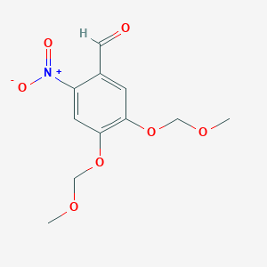 molecular formula C₁₁H₁₃NO₇ B1145419 4,5-Bis(methoxymethoxy)-2-nitrobenzaldehyde CAS No. 874518-60-2