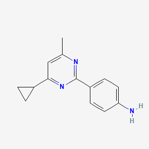 4-(4-Cyclopropyl-6-methylpyrimidin-2-yl)aniline