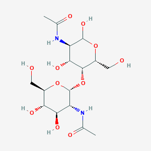 molecular formula C₁₆H₂₈N₂O₁₁ B1145440 2-Acetamido-2-deoxy-5-O-(alpha-D-2-acetamido-2-deoxyglucopyranosyl)-alpha-D-galactopyranose CAS No. 141725-02-2