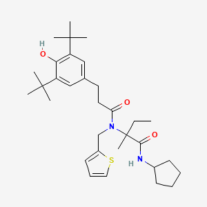 molecular formula C32H48N2O3S B11454500 N-cyclopentyl-N~2~-[3-(3,5-di-tert-butyl-4-hydroxyphenyl)propanoyl]-N~2~-(thiophen-2-ylmethyl)isovalinamide 