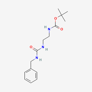 molecular formula C₁₅H₂₃N₃O₃ B1145451 1-Benzyl-3-[2-(tert-butoxycarbonylamino)ethyl]urea CAS No. 874394-05-5