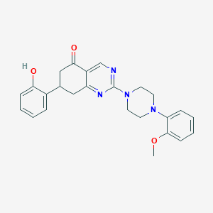 molecular formula C25H26N4O3 B11454588 7-(2-hydroxyphenyl)-2-[4-(2-methoxyphenyl)piperazin-1-yl]-7,8-dihydroquinazolin-5(6H)-one 
