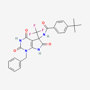 molecular formula C25H23F3N4O4 B11454663 N-[1-benzyl-2,4,6-trioxo-5-(trifluoromethyl)-2,3,4,5,6,7-hexahydro-1H-pyrrolo[2,3-d]pyrimidin-5-yl]-4-tert-butylbenzamide 