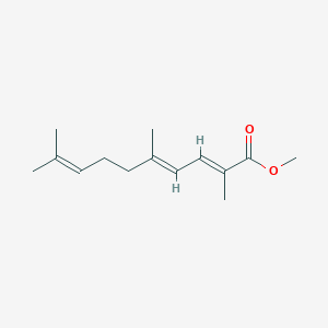 molecular formula C₁₄H₂₂O₂ B1145468 Methyl (2E,4E)-2,5,9-trimethyldeca-2,4,8-trienoate CAS No. 58793-86-5