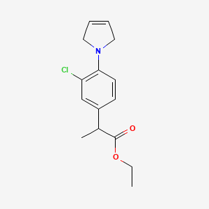 molecular formula C₁₅H₁₈ClNO₂ B1145474 Ethyl 2-(3-chloro-4-(2,5-dihydro-1H-pyrrol-1-yl)phenyl)propanoate CAS No. 50537-11-6
