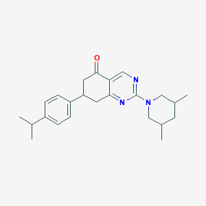 molecular formula C24H31N3O B11454808 2-(3,5-dimethylpiperidin-1-yl)-7-(4-isopropylphenyl)-7,8-dihydroquinazolin-5(6H)-one 