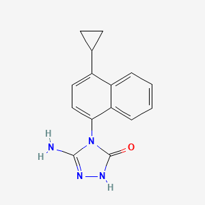 molecular formula C₁₅H₁₄N₄O B1145487 5-Amino-4-(4-cyclopropylnaphthalen-1-yl)-2,4-dihydro-3H-1,2,4-triazol-3-one CAS No. 1847413-14-2