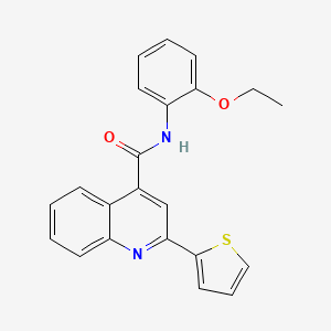 molecular formula C22H18N2O2S B11454878 N-(2-ethoxyphenyl)-2-(thiophen-2-yl)quinoline-4-carboxamide 